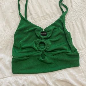 Bright green crop top